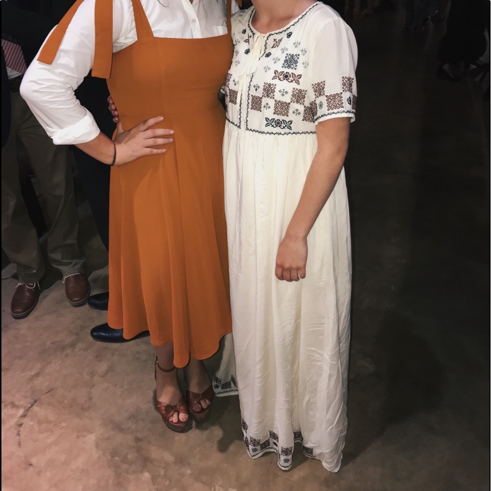 Cream Embroidered Maxi dress